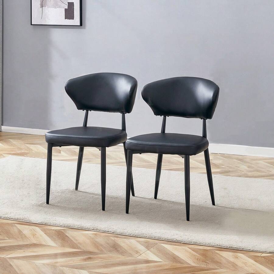 Ergonomic Dining Chair Set Of 2 / Minimalist Dining Chair / With Curved Backrest / Load Capacity Up To 120 Kg / Suitable For Restaurants, Kitchens Or Living Rooms