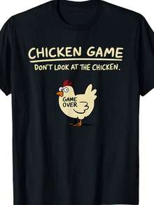 Men'S Comfortable And Fitted T-Shirt Featuring A Fun Cartoon Chicken Design For The Summer Collection - Black - View 10