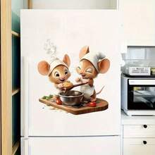 1pc Chef Mouse Kitchen Wall Sticker: Removable, Self-Adhesive, Waterproof PVC Sticker, Suitable For Living Room, Bedroom, Refrigerator, Dining Room And Home Decor - Wall Stickers - View 3