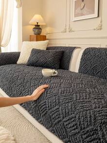 1 chiếc vỏ đệm sofa ấm áp dùng được cả bốn mùa, kiểu dáng hiện đại tối giản, chống trượt, dày dặn, chống bụi, có thể giặt được, mềm mại và không phai màu, thân thiện với thú cưng, phù hợp với sofa hình chữ L và sofa 1/2/3/4 chỗ ngồi trong phòng ngủ, văn phòng, phòng khách. - Màu xám đen - Xem 6