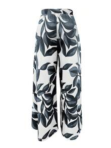 Pantalones anchos estampados elegantes y a la moda - Verde Oliva - Ver 11