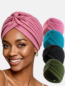 6pcs Women's Headscarf, Turban Hat For Everyday Use,Summer,Beach,Holiday,Travel - 6-piece Set - View 10