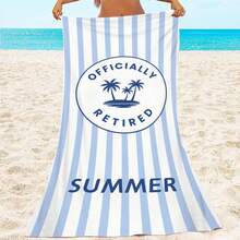 1pc Ultra Soft Coconut Tree Summer Pattern Beach Towel, Suitable For Beach, Pool Party, Vacation - Beach & Pool Accessories - Style1 - View 2