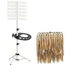 1pc Braiding Hair Rack, Height Adjustable 144 Pegs Braiding Rack Hair Extension Holder With Hair Braiding Tools Hair Divider Rack For Braiding Hair Separator Stand Add An Extra Tray - View 9