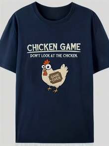 Men'S Comfortable And Fitted T-Shirt Featuring A Fun Cartoon Chicken Design For The Summer Collection - Black - View 7