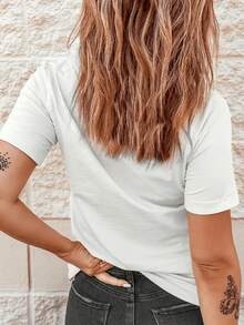 Camiseta de mujer para primavera y verano - Blanco - Ver 7