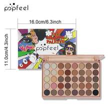 POPFEEL 40色眼影盤附8件化妝刷組，霧面與閃亮眼影粉化妝套裝，鮮豔多彩眼妝組適用於女性女孩，適合日常派對節日Y2K造型，完美生日禮物 - 裸色 - 查看 6