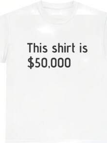Funny Fifty Thousand Dollar T-Shirt Meme Style - 白色 - 查看 1