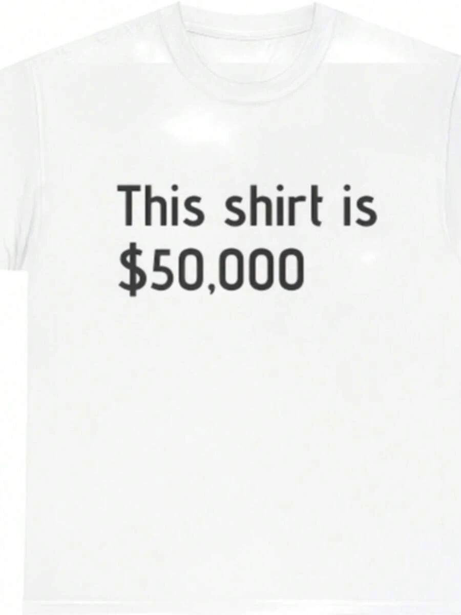Funny Fifty Thousand Dollar T-Shirt Meme Style - 白色 - 查看 1