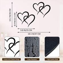 2pcs Metal Heart-Shaped Wall Decor - Pink, Gold, Black, Infinity Love Symbol Wall Art, Symbol Of Love, Living Room Bedroom Wall Decoration, Wedding, Engagement, Anniversary, Valentine's Day, Mother's Day Gift, Her Gift, Sculpture Wall Hanging - Multicolor - View 3