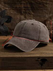 2pcs Unisex Solid Color Adjustable Washed Baseball Cap, Casual Outdoor Fashion - Wine Red + Brown - View 4