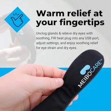 Heated eye mask for dry eyes with graphene FIR - Warm eye compress for MGD Chalazion Blepharitis Styes - Travel eye mask with adjustable heat and timer USB powered for eye relaxation - Negro - Ver 8