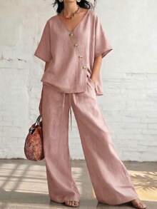 Women Two-Piece Outfits - Pink - View 10