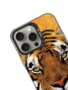 Capa de Telefone Tigre Animal Feroz - Compatível com Apple 17 Pro Max/16/15/14/13/12/11 Pro Max Plus, S26U/S25U/S24U/A56/A55/A56, Capa Protetora Anti-Queda - Multicolorido - Visão 6