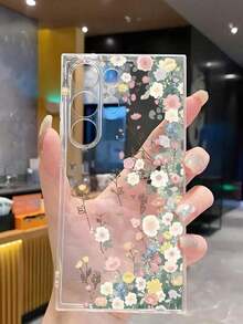 1 Piece Soft Romantic Fashion Floral Print Phone Case Compatible With Huawei Honor, Galaxy A04e/12/A13/A14/A34/A50/A52/A53/A54/S21/S22/S23/S24/S25/S25Ultra/S25FE/S26/S26 PLUS/S26 ULTRA/S26 EDGE, 6A/7A/8A, 12T/13T/15T/15T Pro - 透明 2 - 查看 5