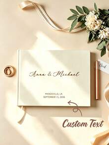Personalized Wedding With Nner Pages, Featuring A Simple And Elegant White Floral Wedding Guestbook And Photo Album. - Multicolor - View 4