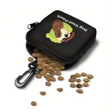 1pc Cute Dog Print Dog Treat Bag, Portable With Hook And Zipper, Dog Training Pouch, Dog Carry Snack Bag, Pet Snack Container Suitable For Taking Dogs Outdoor And Camping - Multicolor - View 11