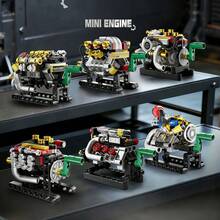 Engine Building Block Model, Mechanical Engineering Construction Blocks, Collectible Model Gift For Block Enthusiasts, Suitable As Home Decor And Birthday Gift, Halloween, Christmas Gift - Engine Building Blocks - View 2