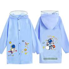 EVA防水雨衣連帽雨披雨套裝，幼童男女適用，3-4歲，可重複使用，萬聖節聖誕新年雨具 - 彩色 - 查看 5