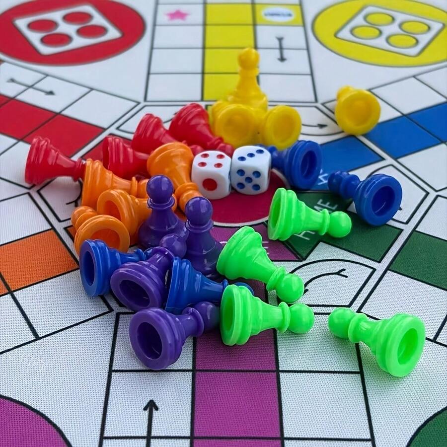 Multi-Player Flying Chess Board Game, Parent-Child Interactive Intellectual Game, "Fun Flying Chess Game Mat, Casual Tabletop Chess Toy" - Multicolor - View 1