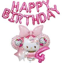 Sanrio Number Balloon Banner Set Hello Kitty Birthday Party Decoration Mall Holiday Decor Hello Kitty Printed Number Balloon Set Birthday Party Scene Decoration Hello Kitty Party Balloon Banner Decoration Party Balloon Room Decoration Hello Kitty Cute Birthday Balloon Package Birthday Decoration Hello Kitty Party Decoration Back To School Season Holiday Gift - Pink - View 6