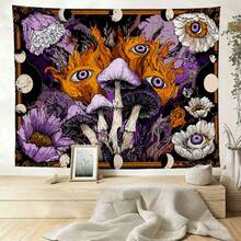 Purple Mushroom Tapestry, Hippie Style Wall Hanging Tapestry, Cute And Decorative Wall Tapestry For Bedroom, Dorm, Living Room - 1PC - View 2