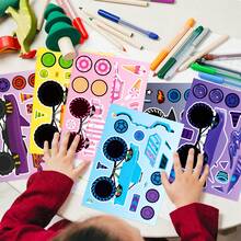 6pcs Monster Truck Expression Stickers, Truck Stickers, Custom Racing Decals, Waterproof Stickers, Suitable For Water Bottles, Laptops, Phone Cases, Journals, Scrapbooks, Planners And Party Favors - Multicolor - View 2