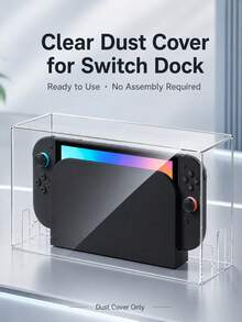 适用于Switch2 (2025)/Switch OLED/Switch NS主机底座的透明亚克力防尘保护盖，一体式未安装桌面收纳展示盖，防尘防溅，侧边开口方便充电线连接，高清透明贴纸装饰，游戏主机底座保护配件，仅包含防尘盖，不包含主机、底座和手柄，Switch第二代游戏配件，可定制DIY图案，边缘光滑 - 彩色 - 查看 10