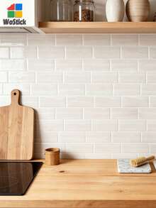 WoStick Apricot Stone Texture Waterproof 3D Brick Pattern Wall Panels, Removable Self-Adhesive Wall Tile Stickers, Suitable For Kitchen Backsplash, Bathroom, And Holiday Decor - Milk Apricot Flow Pattern - View 8