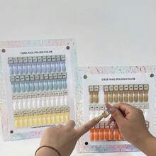 36/60色指甲油展示板，磁吸式指甲油色卡，附假指甲與數字貼紙，適用於指甲油顏色展示 - 彩色 - 查看 4