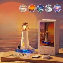 Lámpara de Luna Proyector Luz Nocturna con Control Remoto, Luz Decorativa de Atmósfera de Faro, Lámpara de Luna Proyector de Galaxia Recargable por USB, Regalo de Navidad y Cumpleaños, Regalo Perfecto - 5 diapositivas - Ver 5