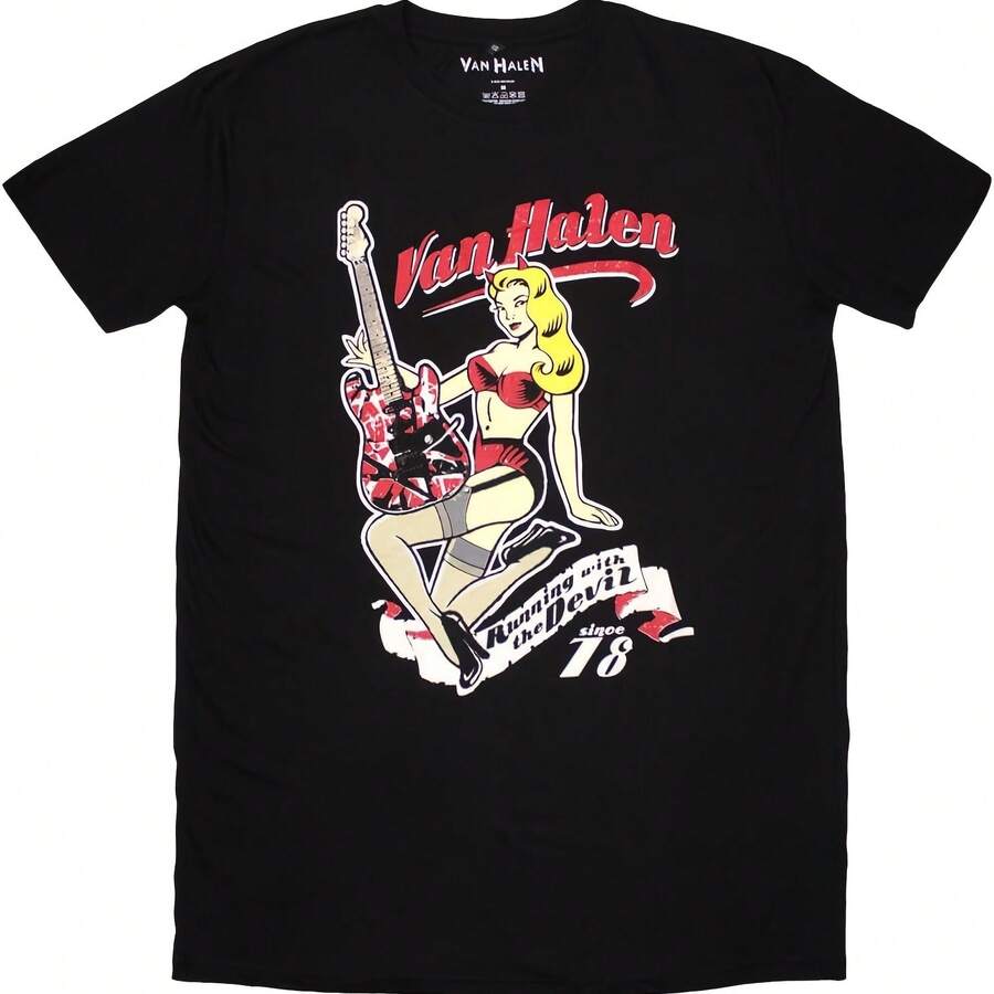Van HalenS Running With The Devil T Shirt Dress - Black - View 1