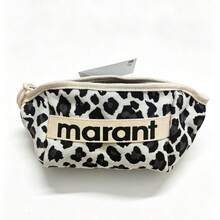 Cotton Coin Purse With Leopard Print And Clasp, Stylish And Unique Compact Card Holder, Portable Storage Bag For Coins And Keys. - 黑色豹紋 - 查看 2