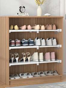 Adjustable Storage Rack - Expandable Storage Shelf, Drill-Free Floating Shelf, Home Storage Accessory, Closet Storage, Suitable For Closet, Bathroom And Kitchen, No Drilling Required, Easy Installation, Includes Adhesive Backing, Multi-Functional Partition System (Product May Have Slight Differences Due To Batch Issues, We Hope For Your Understanding) - Multicolor - View 4
