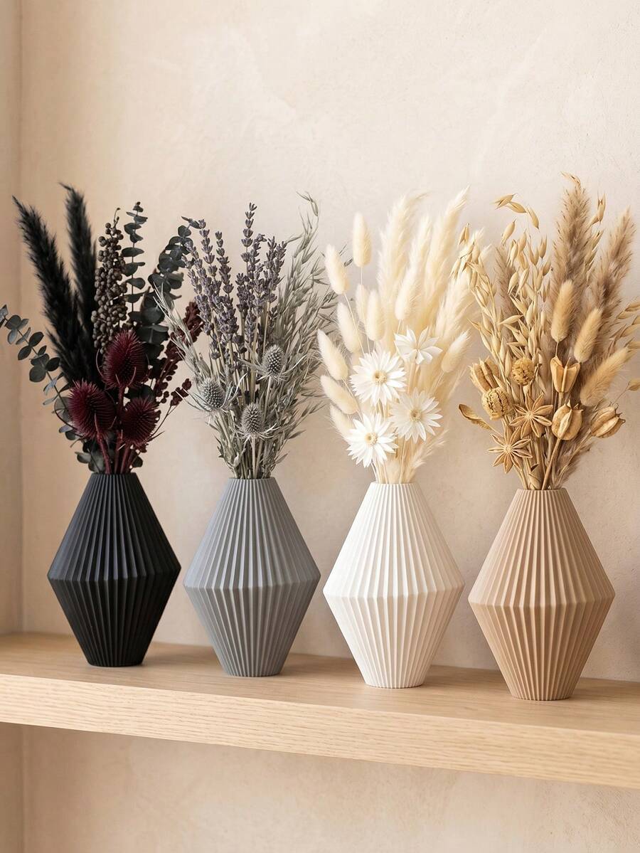1个现代简约美学装饰防碎轻便防水哑光不易碎优质耐用塑料花瓶 - A - 查看 1