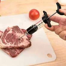 1/2pcs Meat Injector Syringe, Graduated Barrel With Smooth Grip, Needle Easily Penetrates Meat For Marinating, Suitable For Turkey, Steak, Brisket, Home Parties And BBQ, Compact Storage For Kitchen Use - Multicolor - View 7