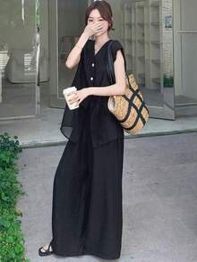Women Midi Dresses - Black - View 5