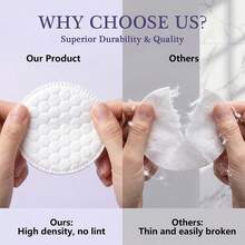 300/200/150/100/50 miếng bông tẩy trang tròn tái sử dụng, bông cotton không gây dị ứng để tẩy trang và chăm sóc da, bông cotton cao cấp, miếng bông hai mặt, miếng tẩy trang dày 3 lớp, ít gây kích ứng, phù hợp cho mọi loại da - Nhiều màu - Xem 6