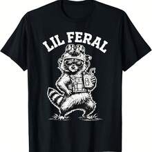 Lil Ferals Funny Tactical Raccoon Military Law Enforcement T-Shirt - 黑色 - 查看 1