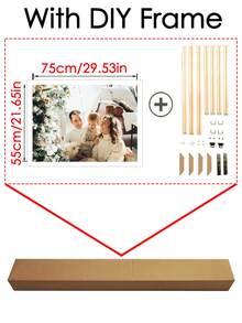 1pc Customized Photo Printed Canvas Art, Large Size Personalized Poster, With DIY Frame (Self-Assembly Frame) Or Canvas Only, Mother's Day Gift/Home Decor - Multicolor - View 18