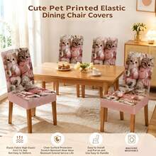 Set Of 2 Chair Covers With Plant, Flower And Animal Print, Elegant High-End Design, Versatile For Interior Decoration And Home Use - Multicolor - View 2