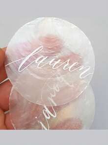 Personalized Shell-Shaped Acrylic Name Plate - Elegant Wedding Table Decor Suitable For Beach Weddings, Bridal Showers, Holiday Name Cards, Shell-Themed Welcome Cards And Table Decorations - Multicolor - View 5