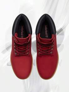 Timberland 6" Premium Waterproof Boot Dark Red Nubuck– Men's Lifestyle Sneakers – Shoes For Man -Vintage-Spring & Summer-Inspired Running Shoes, Shock-Absorbing Comfort, Gym To Streetwear Casual Wear-Mother's Day Gifts-Father's Day Gift-TB0A41MWEQ1 - 深紅色 - 查看 3