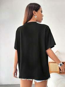 Oversized T-Shirts New Model 2026 - Summer T-Shirts Summer Outfit Women Summer Outfit Women - Black - View 2