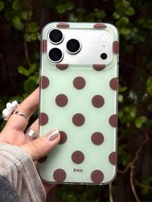 Minimalist Polka Dot Mint Green Soft Phone Case, Compatible With IPhone 17 16 15 14 13 Pro Max, Summer Style Anti-Drop Lightweight Phone Case, Pink Phone Case - Mint Green - View 2