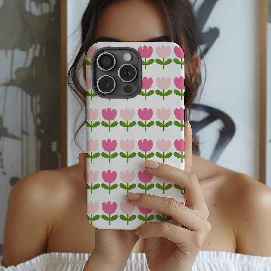 Spring Pink Tulips Floral Protective Case - 1 Piece Of Picture Color - View 1