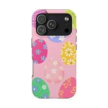 Funda de teléfono con diseño de huevo de Pascua lindo en estilo primaveral - Diseño floral pastel, accesorio primaveral divertido y festivo, regalo perfecto de Pascua - Blanco - Ver 9