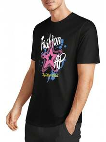 Playera Unisex-estética Neón Vibrante Moda Manga Corta - Negro - Ver 5