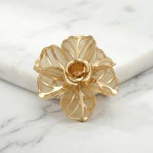 Luxury Niche French Rose Brooch, Mesh Hollow Design Brooch Pin, Delicate Style Daily Accessory - A - View 4
