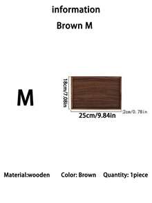 1pc/3pcs 棕色木制长方形和圆形托盘，家用甜品盘，酒店餐厅咖啡盘，茶盘，水果，寿司，牛排，面包，小吃木质展示盘，透明纹理杯碟 - 棕色 - 查看 15